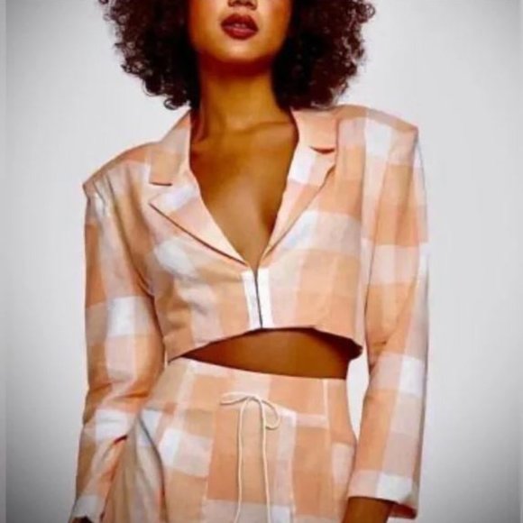 For Love And Lemons Jackets & Blazers - For Love And Lemons EUGENIE CROP BLAZER TANGERINE ORANGE